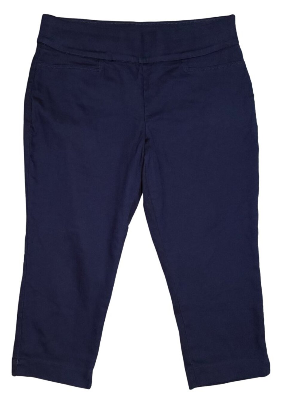 St. Johns Bay Women's 10P Navy Blue Capri Pants Petite Cropped Career Casual